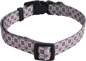 Luxury Custom Polyester Small <strong>Dog</strong> <strong>Collar</strong> with Animal Pattern Elegant Rose Gold Buckle Breakaway Anti-Choke Design Sash <strong>Bell</strong> - Product Image 2