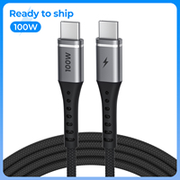 Câble USB-C vers USB-C RTS 100W 5A avec puce E-Mark, charge rapide, cœur en cuivre pur, cordon de données pour MacBook, iPad Pro et ordinateur