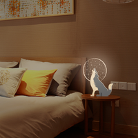 Lampe de nuit LED rechargeable en forme d'animal pour enfants, lampe de chevet portable pour chambre d'enfant, interrupteur à bouton, USB Type-C, lumière blanc chaud