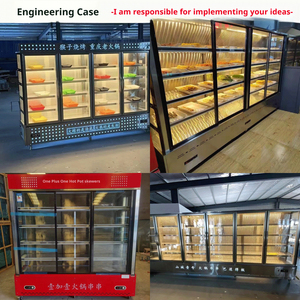 Réfrigérateur vertical commercial en acier inoxydable 304, anti-échaudage, avec vitrine à vaisselle et <span class=keywords><strong>porte</strong></span> pliante pour hôtel, idéal pour la conservation des plats chauds - Product Image 3