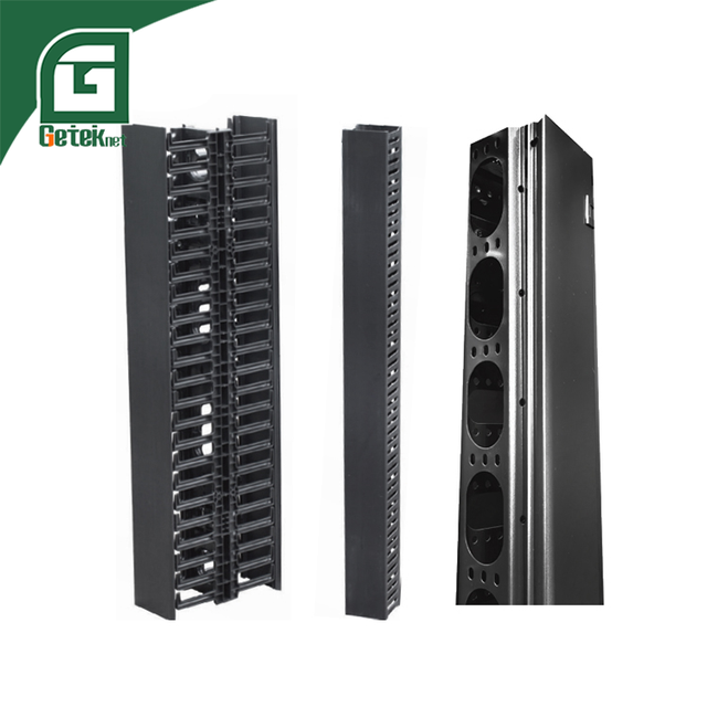 GETEKnet 1U 2U Rack Network Wall-mounted Cable Management Organizer Vertical Customizable ABS/Metal Data Center in Stock
