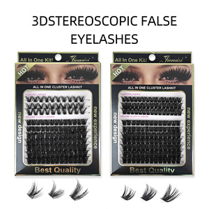 Cils en grappe DIY, faux cils segmentés grande capacité, cils en grappe individuels pour application autonome, maquillage des yeux, vente en gros - Product Image 2