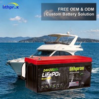Batterie LiFePO4 haute capacité 24V 200AH 5KW Grade A double usage marine RS485 BMS intelligent Terminal M8 CE RoHS IP67 Service OEM ODM