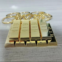 Porte-clés en barre d'or métallique à prix le plus bas en métal doré de qualité