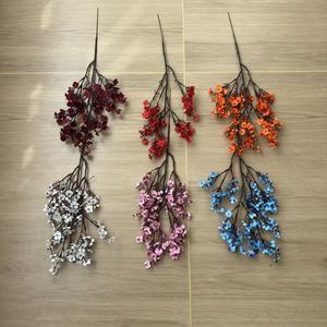 Junheyuan Fleurs artificielles Gypsophile à branche unique Blanc Rose Bleu Orange Rouge Rouge foncé pour Mariage Décoration intérieure Composition florale - Product Image 1