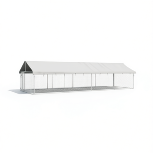 Caseta para perros de exterior 236.2x78.7x59.1 pulgadas de metal con techo para razas grandes, uso en todas las estaciones - Product Image 1