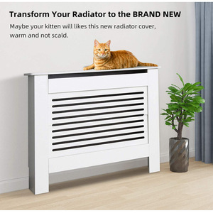 Cache-radiateur de style européen en bois massif blanc à lattes horizontales pour usage intérieur - Product Image 4