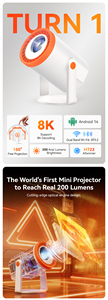 JUNUO Turn 1 Hot Selling Mini <b>Projector</b> 200Ansi 720P 1+8GB Newest <b>Android</b> 14 with BT Portable <b>Projector</b> for Home Use - Product Image 6