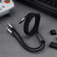 Cable de Carga Rápida USB C a C 2 en 1, Cable de Carga Tipo C Multifunción con Trenzado de Nailon para Teléfono