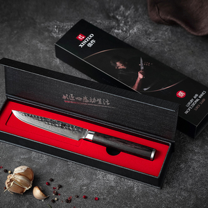 Couteau à steak professionnel en acier Damas de 5 pouces avec manche en bois Pakka - Product Image 6