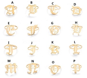 26 Bảng Chữ Cái Thư Vàng Vòng Điều Chỉnh Bijoux Femme Thép Không Gỉ A-Z Font Cũ Tiếng Anh Tắt Vòng - Product Image 4