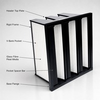 Filtre à air HEPA V-Bank Mini Plissé en fibre de verre avec cadre en plastique ou en métal H10 H13 H14 Taille personnalisée pour système HVAC
