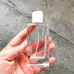 Flacon de parfum rectangulaire en verre avec bouchon compte-gouttes, surface transparente, capacité 30 ml, flacon pulvérisateur en verre transparent, flacon de parfum avec bouchon à vis. - Product Image 3