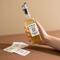 Autocollant pour bouteille d'huile d'olive avec logo OEM, étiquette en vinyle adhésive, autocollant à décoller, autocollant à double couche, autocollant à double couche pour livret