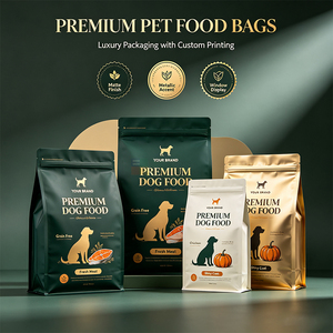 Custom Printed Gravure Aluminum Foil Square Bottom Pet <strong>Food</strong> Packaging Bag with Zipper Top for <strong>Junior</strong> <strong>Dogs</strong>-<strong>Food</strong> Grade - Product Image 1