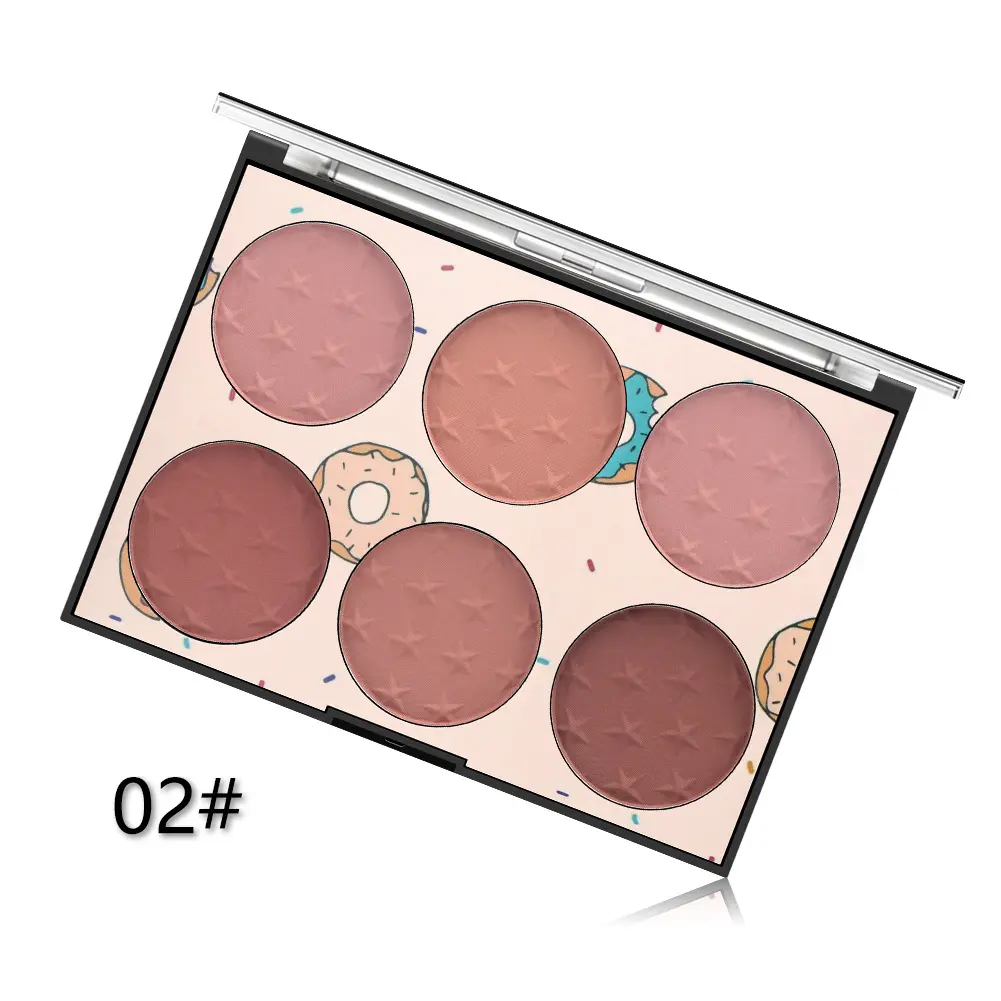 6 Color Blush Natural Skin Friendly Rouge Makeup Conditioning Palette Facial Cosmetics Tanning Matte Pearlescent Transparent