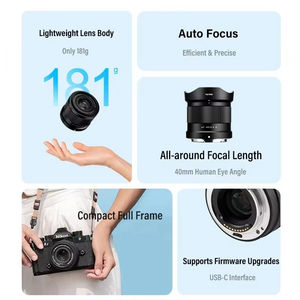 เลนส์ VILTROX 40 มม. F2.5 ออโต้โฟกัส สำหรับถ่ายภาพบุคคลและวิดีโอบล็อก สำหรับกล้อง Sony E และ <span class=keywords><strong>Nikon</strong></span> Z ฟูลเฟรม พร้อมอุปกรณ์เสริมสำหรับกล้อง - Product Image 5