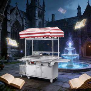 Convertible Stainless Steel Mobile Snack <b>Food</b> Service Cart 4 Wheel Rust Resistant Grill Built-In <b>Heater</b> Outdoor 2 Year Warranty - Product Image 6