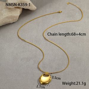 Joyería Fina al por Mayor de Estilo Coreano Moderno para Mujer, Collares con Colgante de Acero Inoxidable Chapado en Oro para Fiestas - Product Image 3