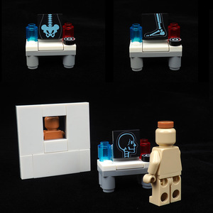Assemblage d'équipements médicaux, thérapie par rayons X, observation des images radiographiques, modèle de scène, jouet à petites particules - Product Image 2