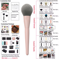 Vente en gros de 6 pinceaux de maquillage végan de haute qualité pinceaux plats eyeliner avec logo personnalisé pour fond de teint poudre pour voyage