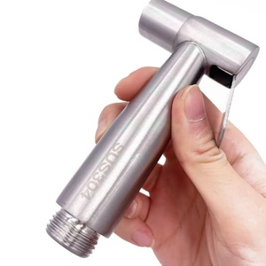 Rociador de mano para baño, cabezal de ducha autolimpiante de acero inoxidable, grifo de bidé de mano para baño, kit de rociador de bidé portátil para inodoro - Product Image 5