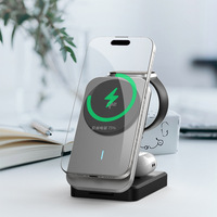 Chargeur sans fil magnétique 3 en 1 15W pliable avec support de boîtier en métal pour téléphones Apple 16