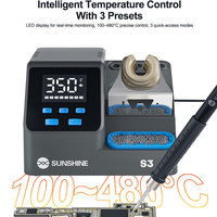 Station de soudage SUNSHINE S3, réglage numérique LED, mise en veille automatique, chauffage rapide en 2 secondes, outils de soudage microélectroniques JBC 210
