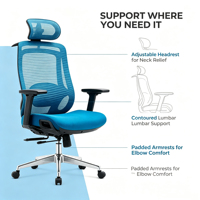 La chaise de bureau exécutive rotative en maille, nouvelle conception, chaise de travail et de jeu sur ordinateur, ergonomique