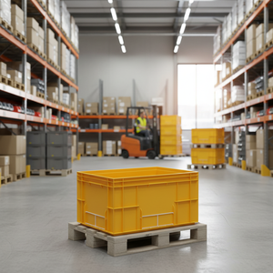 KN 6432 Heavy Duty Euronorm <b>Crate</b> Industrial Solid <b>Box</b> Plastic Container - Product Image 3