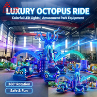 Manèges d'extérieur à éclairage LED pour attractions nocturnes, Manèges géants rotatifs à saut et rotation, Manèges Poulpe Géant à vendre