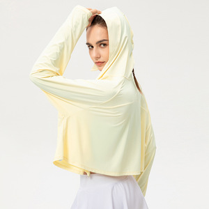 Rash Guard UPF 50 + chemise à capuche <span class=keywords><strong>de</strong></span> protection solaire pour femmes avec poches <span class=keywords><strong>randonnée</strong></span> vestes d'extérieur vêtements <span class=keywords><strong>de</strong></span> protection solaire d'été - Product Image 6