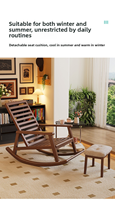 Fauteuil à bascule relaxant, fauteuil inclinable pour adultes, chaise de relaxation en bois pour balcon et salon