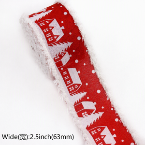 Cinta Decorativa Navideña EMagic con Borde de Alambre, 2.5 Pulgadas, Diseño de Bastones de Caramelo, Bayas de Acebo y Yute, para Envolver Regalos y Decorar el Árbol de Navidad - Product Image 2