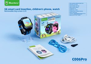 Montre connectée carrée pour enfants GPS+WiFi 4G Écran IPS Étanche IP67 Caméra Réveil Bouton d'urgence Plastique magnétique - Product Image 5