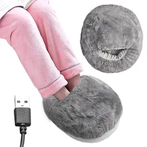 USB Heating Slippers Detachable Washable USB Electric Foot Warmers for Men and Women