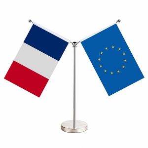 Wholesale Desk Decor Stainless Steel/Plastic <b>Poles</b> Polyester Material Windproof Uv Resistant Holds Two <b>Flags</b> <b>for</b> - Product Image 3
