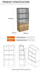 Expositor metálico de madera Highbright Estante de exhibición de pan de panadería comercial - Product Image 4
