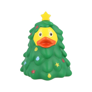 Juguete de goma amarillo personalizado a granel, sin orificios, para bañera y ducha, con sonido, para el baño, regalo de Navidad, árbol de Navidad - Product Image 1