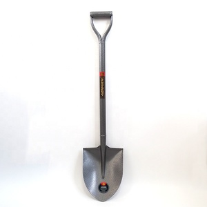 Herramientas de construcción de jardines agrícolas Mango de acero al carbono Cabeza de pala de hierro Pala de excavación de hierro de punto redondo S503 - Product Image 3