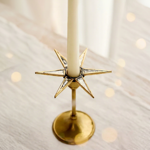 Antique Mirrored <b>Star</b> <b>Candle</b> Cuff Decorative <b>Candle</b> <b>Holder</b> Ring Vintage Metallic <b>Star</b> Accent for Table Centerpiece Home Decor - Product Image 1