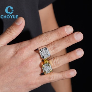 Anillos de Plata de Ley 925 con Moissanita para Hombre, Estilo HipHop, Joyería con Moissanita, Pasan la Prueba del Diamante, en Stock, GRA - Product Image 3