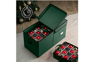 Boîte de rangement pour décorations de Noël personnalisée de haute qualité, rouge de Noël, multifonctionnelle, en tissu non tissé, couvercle détachable, très populaire - Product Image 5
