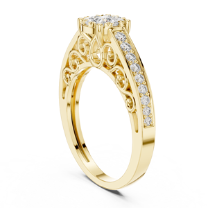 Anillo Clásico de Oro con Diamantes para Mujer, Estilo Elegante y de Lujo para Boda, Compromiso y Uso Diario - Product Image 2