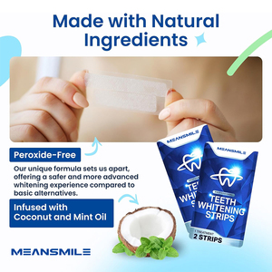 Tiras blanqueadoras de dientes con sabor 28, kit de blanqueamiento casero orgánico sin peróxido, blanqueamiento instantáneo sin sensibilidad - Product Image 2
