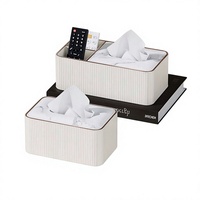 Boîte à mouchoirs en cuir créative haut de gamme personnalisée et support pour télécommande avec motif marbré pour hôtel, restaurant