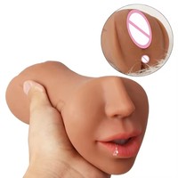 Masturbateur masculin double extrémité trois-en-un, modèle maître, pour usage oral/vaginal/anal, conception réaliste à trois canaux, 100% réaliste