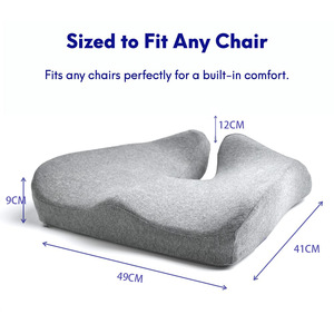 Lumbar Support Cushion Memory <b>Foam</b> Gray And Black Ergonomic Office Chair Seat <b>Pad</b> For Back Pain Relief - Product Image 3