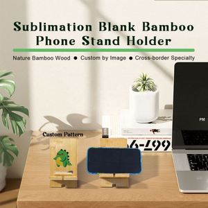 Handcrafted Bamboo Smartphone Stand | Sustainable Office <b>Desk</b> Accessory | Custom Logo Printing for Corporate Gifts - Product Image 6