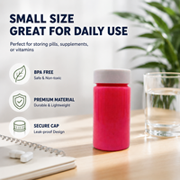 Conteneur pour comprimés et capsules de qualité alimentaire 80cc avec bouchon à vis, flacon en plastique PET pour emballage de suppléments vitaminiques et médicaments